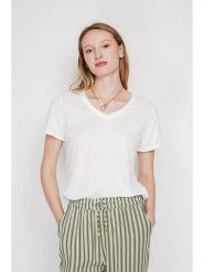 Le Jardin du Lin Koszulka w kolorze białym rozmiar: 40. Białe bluzki Le jardin du lin, bez wzorów, bez kołnierzyka, bez ramiączek. Za 56.99 zł.