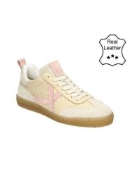 Bullboxer Skórzane sneakersy w kolorze beżowo-jasnoróżowym rozmiar: 38. Brązowe trampki Bullboxer, bez wzorów, ze skóry, bez zapięcia. Za 259.13 zł.