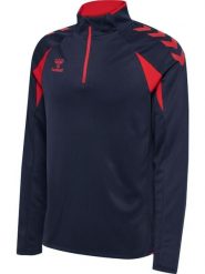 Bluza treningowa zapinana do połowy Hummel Core 2.0. Czerwone bluzy sportowe Hummel, xl, bez wzorów, z materiału, bez kaptura. Za 216.95 zł.