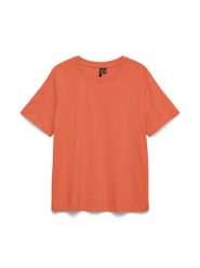 Vero Moda Koszulka w kolorze pomarańczowym rozmiar: S. Pomarańczowe bluzki Vero Moda, s, bez wzorów, z bawełny, bez kołnierzyka, bez ramiączek. Za 51.95 zł.