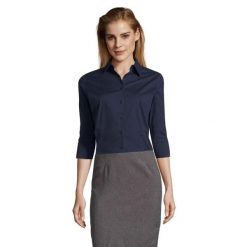 Koszula damska Sol's Effect. Niebieskie koszule SOL'S, l, bez wzorów, z bawełny, eleganckie, bez kołnierzyka, bez ramiączek. Za 162.50 zł.