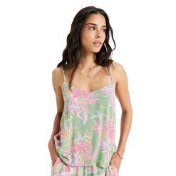 Top na ramiączkach dla Kobiety HIBISCUS ISLAND. Zielone topy Roxy, m, bez wzorów, z materiału, bez kołnierzyka, bez ramiączek. W wyprzedaży za 125.99 zł.