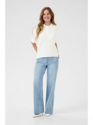 Kaffe Koszulka polo w kolorze kremowym rozmiar: M. Brązowe bluzki Kaffe, m, bez wzorów, bez kołnierzyka, bez ramiączek. Za 82.83 zł.