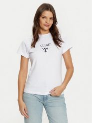 Guess T-Shirt V4YI21 KCDH1 Biały Slim Fit. Białe t-shirty Guess, m, z aplikacjami, z bawełny, bez kołnierzyka, bez ramiączek. Za 109.99 zł.