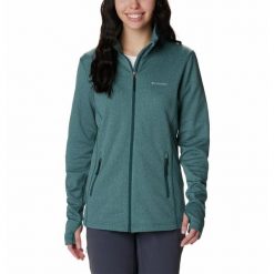 Bluza Turystyczna Rozpinana Damska Columbia Park View Grid Fleece Full Zip. Zielone bluzy Columbia, xs, bez wzorów, bez kaptura. Za 274.99 zł.
