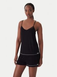 KARL LAGERFELD Piżama B1W45011 Czarny Regular Fit. Czarne piżamy KARL LAGERFELD, bez wzorów, z wiskozy, bez ramiączek. Za 529.99 zł.