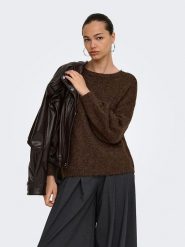 ONLY Sweter w kolorze brązowym rozmiar: M. Brązowe swetry Only, m, bez wzorów, z wełny, bez ramiączek. Za 82.95 zł.