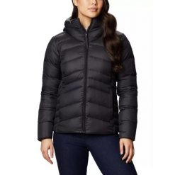 Kurtka puchowa damska Columbia Autumn Park Down Hooded. Czarne kurtki narciarskie Columbia, l, bez wzorów, z puchu, z kapturem, narciarskie. Za 999.00 zł.
