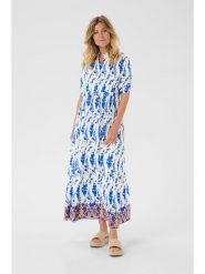 Cream Sukienka w kolorze biało-niebieskim rozmiar: S/M. Białe sukienki Cream, na co dzień, m, bez wzorów, z wiskozy, bez kołnierzyka, bez ramiączek, maxi, proste. Za 152.99 zł.