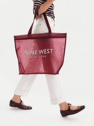 Nine West Torebka CEO-Eloura-LA374-4074 Bordowy. Czerwone shopper Nine West, bez wzorów, z materiału, bez dodatków. Za 79.99 zł.