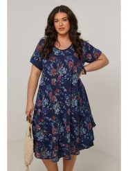 Curvy Lady Sukienka w kolorze granatowym rozmiar: 48/50. Niebieskie sukienki Curvy Lady, bez wzorów, klasyczne, bez kołnierzyka, bez ramiączek, midi. Za 131.74 zł.