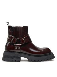 Bronx Botki Qui-Nn 47594-OS Czarny. Czarne botki Bronx, bez wzorów, ze skóry, bez obcasa, na płaskiej podeszwie, bez zapięcia. Za 449.99 zł.