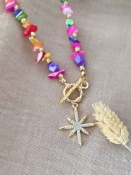 Nakkash Pozłacany naszyjnik z kamieniami szlachetnymi - dł. 45 cm rozmiar: onesize. Białe naszyjniki Nakkash, z cyrkonią, pozłacane. Za 100.75 zł.