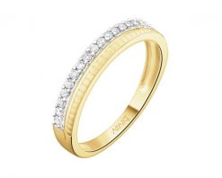 Pierścionek z żółtego złota z brylantami - 0,16 ct - próba 585. Żółte pierścionki Apart, z brylantem, złote. Za 3,090.00 zł.