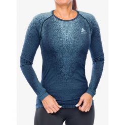 Bluza termoaktywna damska Odlo Performance Warm Blackcomb BL Top Crew Neck LS. Niebieskie bluzy Odlo, bez wzorów, bez kaptura. Za 298.99 zł.