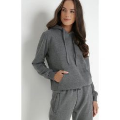 Ciemnoszara Bluza z Kapturem Euradus. Szare bluzy Born2be, l, bez wzorów, z bawełny, z kapturem. Za 44.99 zł.