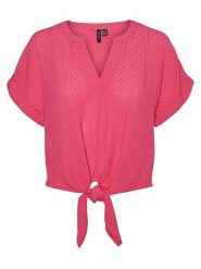Vero Moda Koszulka w kolorze różowym rozmiar: L. Różowe bluzki Vero Moda, l, bez wzorów, z wiskozy, klasyczne, bez kołnierzyka, bez ramiączek. Za 118.56 zł.