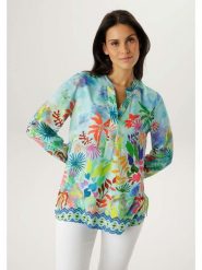 Aniston Bluzka w kolorze turkusowym ze wzorem rozmiar: 42. Niebieskie bluzki Aniston, bez wzorów, z wiskozy, bez kołnierzyka, bez ramiączek. Za 173.99 zł.