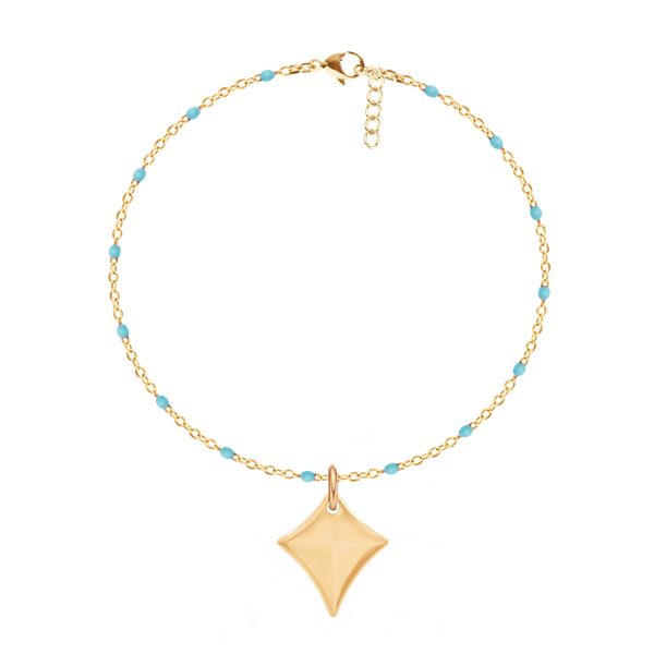 Bransoletka z zawieszką Latawiec z turkusową emalią pozłacana. Niebieskie bransoletki Lilou, pozłacane. Za 218.00 zł.