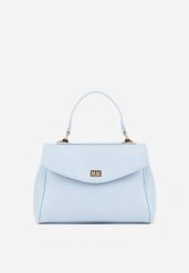 Niebieska Torebka Typu Kuferek z Rączką i Klapą z Paskiem Crossbody Phoebyne. Niebieskie torebki klasyczne Renee, bez wzorów, z jeansu, bez dodatków. Za 119.99 zł.