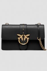 PINKO Czarna torebka Love One Classic CL. Czarne kopertówki Pinko, bez wzorów, ze skóry, bez dodatków. W wyprzedaży za 1,279.99 zł.