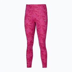 Legginsy do biegania damskie Mizuno 7/8 Printed. Czerwone legginsy Mizuno, s, bez wzorów, z elastanu, do biegania. Za 98.99 zł.