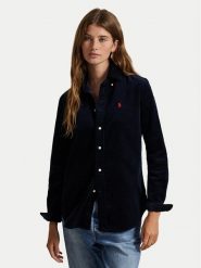 Polo Ralph Lauren Koszula 211971526003 Granatowy Slim Fit. Niebieskie koszule Polo Ralph Lauren, bez wzorów, z bawełny, bez kołnierzyka, bez ramiączek. Za 819.99 zł.