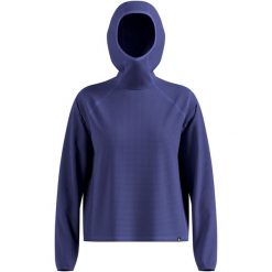 Bluza z kapturem Odlo Mid layer hoody CUBIC. Niebieskie bluzy Odlo, l, bez wzorów, z materiału, z kapturem. Za 319.99 zł.