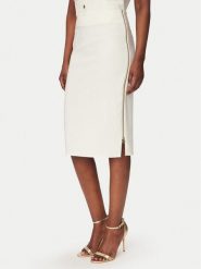 Rinascimento Spódnica ołówkowa CFC0127985003 Biały Slim Fit. Białe spódnice Rinascimento, s, bez wzorów, z syntetyku, ołówkowe. Za 379.99 zł.