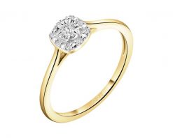 Pierścionek z żółtego i białego złota z diamentami - 0,05 ct - próba 585. Białe pierścionki Apart, z diamentem, złote. Za 2,959.00 zł.