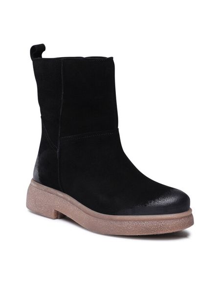 Lasocki Botki WI23-BULGY-04 Czarny. Czarne botki Lasocki, bez wzorów, ze skóry, bez obcasa, na płaskiej podeszwie, bez zapięcia. Za 269.99 zł.