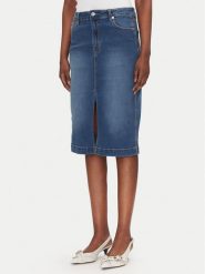 Silvian Heach Spódnica jeansowa Quofoy GPP25403LO Granatowy Regular Fit. Niebieskie spódnice Silvian Heach, bez wzorów, z bawełny. Za 229.99 zł.