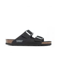 Sunbay Klapki "Trefle" w kolorze czarnym rozmiar: 38. Czarne klapki Sunbay, bez wzorów, z otwartym noskiem, bez obcasa. Za 139.95 zł.