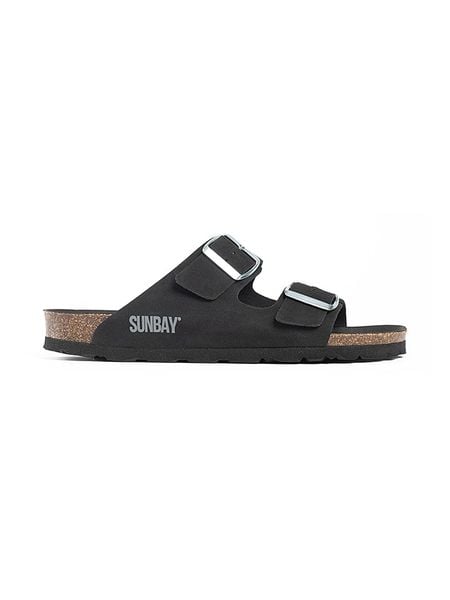 Sunbay Klapki "Trefle" w kolorze czarnym rozmiar: 38. Czarne klapki Sunbay, bez wzorów, z otwartym noskiem, bez obcasa. Za 139.95 zł.