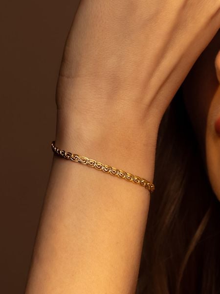 DIAMANTA Złota bransoletka "Maille Golya" rozmiar: onesize. Żółte bransoletki DIAMANTA, z cyrkonią, złote. Za 1,696.99 zł.