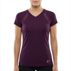 Koszulka treningowa GLEER damska. Fioletowe bluzki ELPLAYER, bez wzorów, z elastanu, sportowe, bez kołnierzyka, bez ramiączek. Za 60.00 zł.