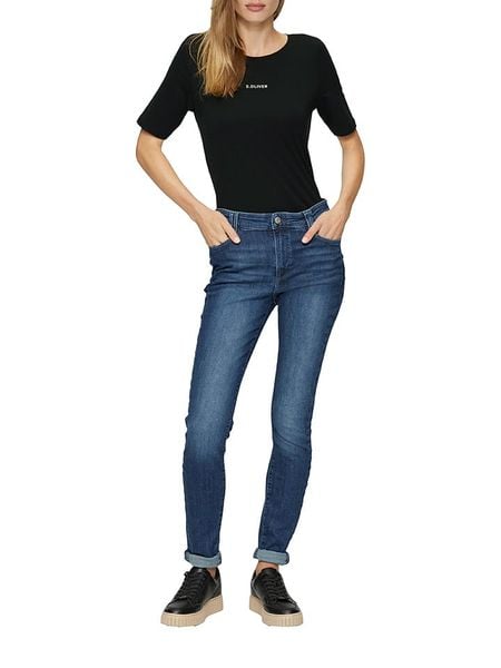 S.Oliver Koszulka w kolorze czarnym rozmiar: 36. Czarne bluzki S.Oliver, s, bez wzorów, bez kołnierzyka, bez ramiączek. Za 41.30 zł.