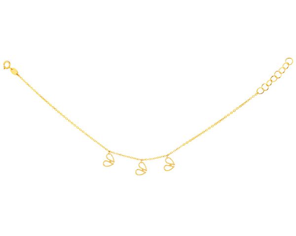 Złota bransoletka z sercami. Żółte bransoletki Apart, złote. W wyprzedaży za 398.30 zł.