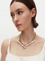 Guess Naszyjnik JUBN05 122JW Złoty. Żółte naszyjniki Guess, metalowe. Za 379.99 zł.