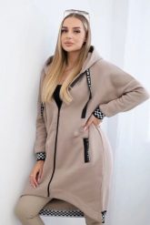 Bluza na suwak z kapturem ciemno beżowa. Brązowe bluzy KESI, l, bez wzorów, z bawełny, z kapturem. Za 355.46 zł.
