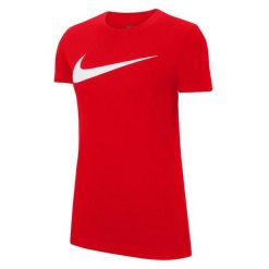 Koszulka Damska Park 20 DriFIT. Czerwone bluzki Nike, bez wzorów, sportowe, bez kołnierzyka, bez ramiączek. Za 160.99 zł.