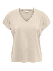 JDY Koszulka w kolorze beżowym rozmiar: XL. Brązowe bluzki JDY, xl, bez wzorów, bez kołnierzyka, bez ramiączek. Za 61.60 zł.