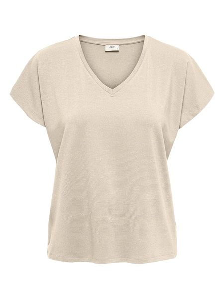 JDY Koszulka w kolorze beżowym rozmiar: L. Brązowe bluzki JDY, l, bez wzorów, bez kołnierzyka, bez ramiączek. Za 56.79 zł.