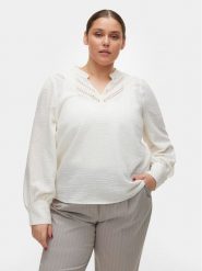 Vero Moda Curve Bluzka Chris 10301893 Biały Regular Fit. Białe bluzki Vero Moda Curve, bez wzorów, z syntetyku, bez kołnierzyka, bez ramiączek. Za 89.99 zł.