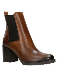 Wojas Skórzane botki w kolorze brązowym rozmiar: 38. Brązowe botki Wojas, bez wzorów, bez obcasa, bez zapięcia. Za 354.10 zł.