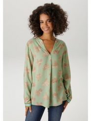 Aniston Bluzka w kolorze zielono-beżowym rozmiar: 38. Zielone bluzki Aniston, bez wzorów, z wiskozy, bez kołnierzyka, bez ramiączek. Za 130.99 zł.