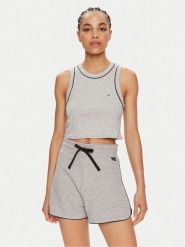 Tommy Hilfiger Top UW0UW05232 Szary Slim Fit. Szare topy TOMMY HILFIGER, l, bez wzorów, z bawełny, bez kołnierzyka, bez ramiączek. Za 89.99 zł.