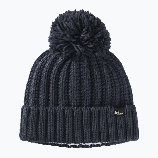 Czapka zimowa damska Jack Wolfskin Highloft Knit. Niebieskie czapki Jack Wolfskin, bez wzorów, z dzianiny. Za 149.99 zł.