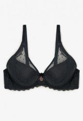 Ciemnozielony Usztywniany Biustonosz Full Cup z Subtelną Koronką Serumka. Zielone biustonosze Renee, bez wzorów, z koronki. Za 34.99 zł.