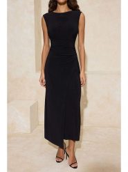 Trendyol Sukienka w kolorze czarnym rozmiar: XS. Czarne sukienki Trendyol, xs, bez wzorów, bez kołnierzyka, bez ramiączek, maxi. Za 95.99 zł.